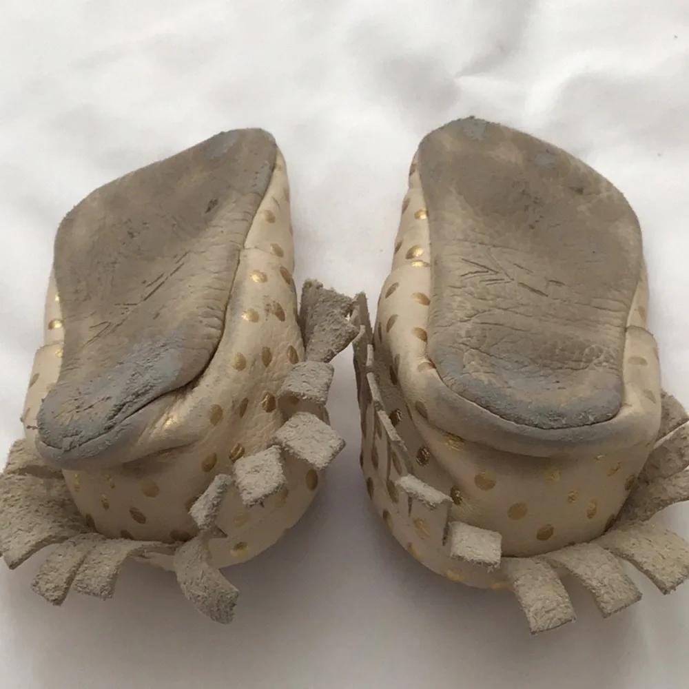 Freshly Picked Cream and Gold Moccasins